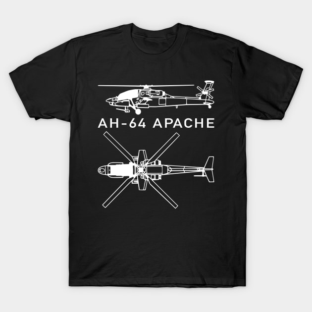 AH-64 Apache Attack Helicopter T-Shirt by Battlefields